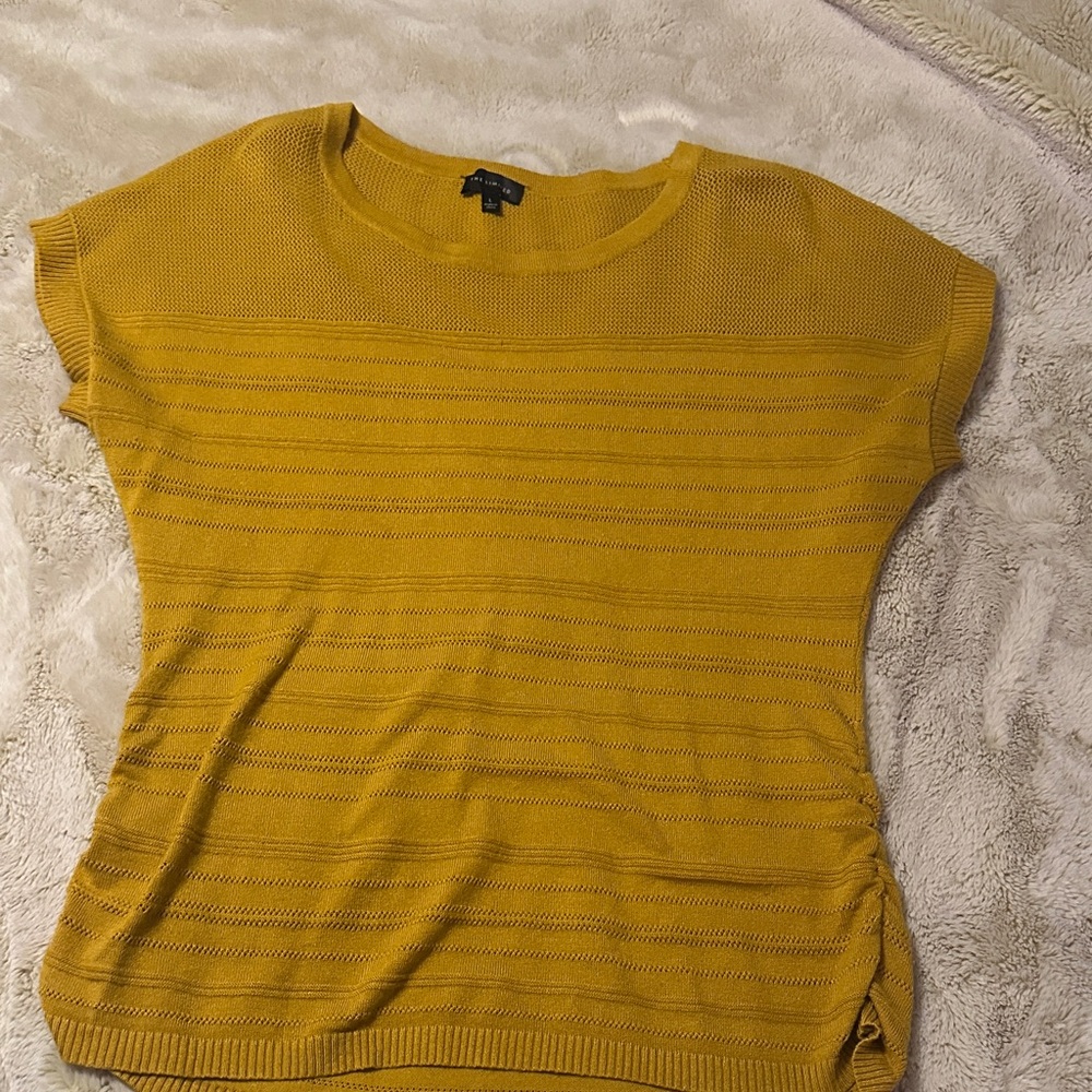 The Limited Mustard Yellow Knit Scoop Neck Sweater